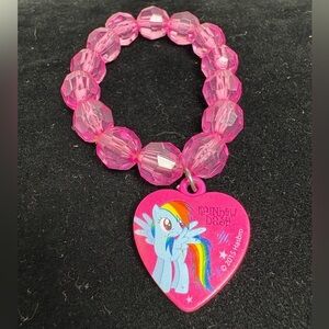 My Little Pony Pink Beaded Bracelet with Rainbow Dash Charm
